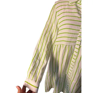 Anne Cole Ibiza Shirt Dress Womens S Lime Green NEW Striped Cotton Cover Up‎ thumbnail 10