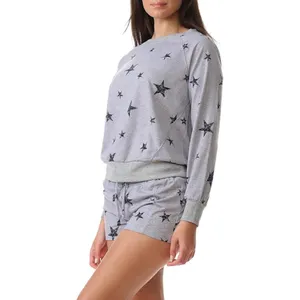 NEW Splendid Womens Knit Pajama Lounge Shorts R87D733 Gray Stars XL thumbnail 5