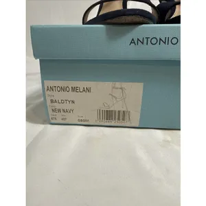 Antonio Melani Navy Suede Shoes Womens 8 M Open Toe Strappy Heels Zipper thumbnail 2