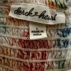 Derek Heart Floral Tiered Button-Front Maxi Dress in Multicolor Size Large thumbnail 7