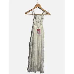 Aquavita Resort Maxi Dress Womens L/XL White Luna Crochet Boho Beach Cover Up thumbnail 3