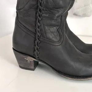 Lane Women's Plain Jane Charcoal Tall Western Boots EUC thumbnail 2