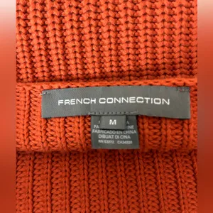 French Connection Womens burn Orange Knit Long Sleeve Sweater Stretch Top Size M thumbnail 5