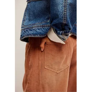 Free People Good Luck Cord Barrel Jeans Tan Brown Neutral Size 28 Corduroy thumbnail 9