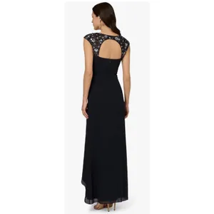 The Adrianna Papell beaded yoke chiffon gown Blue Size 4 thumbnail 2