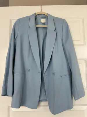 H&M Blazer Blue Light Oversized thumbnail 2