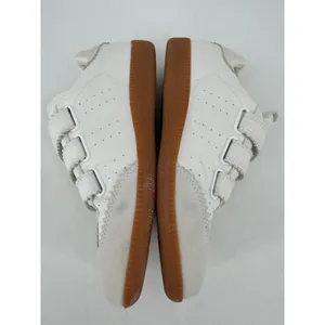 Silent D Seena Sneakers Women 8 White Leather Triple Strap Scalloped Retro thumbnail 3