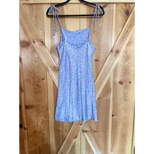 Zara Satin Straight Neck Mini Dress Lilac Floral Whimsical Fairycore Y2K Medium thumbnail 2