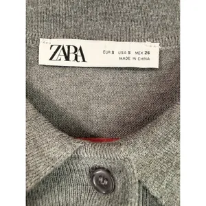 Zara Gray Marl Knit Wool Blend Polo Sweater S Long Sleeve Collared Lightweight thumbnail 6