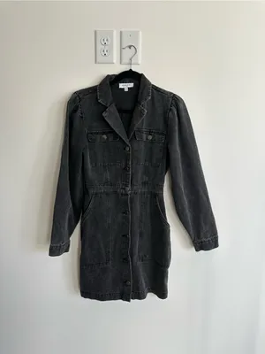 Gilli Acid Wash Denim Mini Dress Size Small thumbnail 4