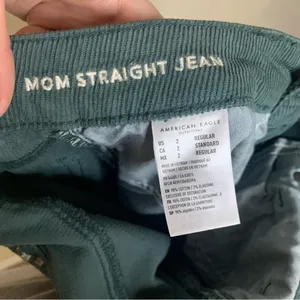 American Eagle Green Corduroy Mom Straight Jean Size 2 thumbnail 8