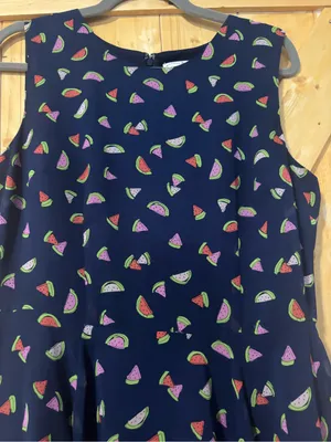 🍉 Maison Jules Watermelon Print Fit & Flare Dress – Size‎ L Excellent condition thumbnail 4