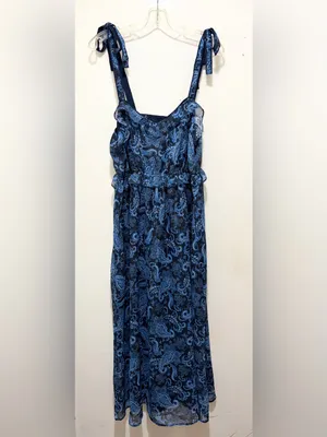 BloomChic Paisley Print Shoulder-Tie Ruffled Maxi Dress Sz.14-16 NWT thumbnail 6