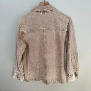 Blank NYC NWT Garment Dye Acid Wash Twill Shirt Jacket in Stoned Size Medium thumbnail 9