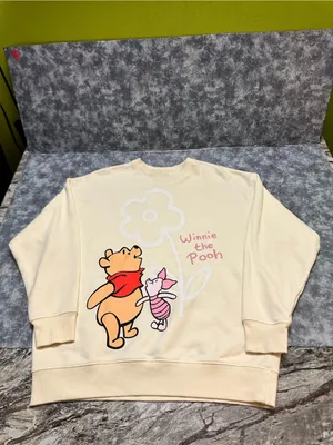 Disney Cream Winnie the Pooh & Piglet Crewneck Sweatshirt XXS thumbnail 2