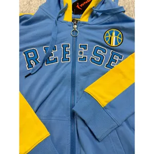 FISLL WNBA‎ Chicago Sky Angel Reese Full Zip Hoodie Blue Yellow WW4F4504H Small thumbnail 2