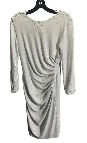 Dress The Population Sequin Mini Dress M Backless White Long‎ Sleeve thumbnail 1