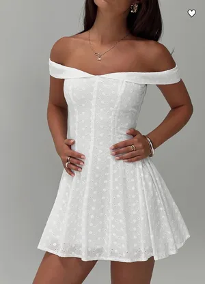 Off-The-Shoulder White Dress Princess Polly thumbnail 1