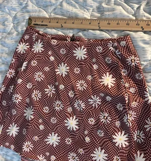 Altar’d State Brown Daisy Checkerboard Mini Skirt Size Small thumbnail 4