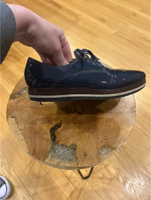 Miu Miu Navy Patent Leather Oxford Shoes Sz36 thumbnail 3