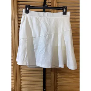 OGL White Stretch Ponte Mid Rise Pull On Pleated A Line Mini Skirt Women Size S thumbnail 5