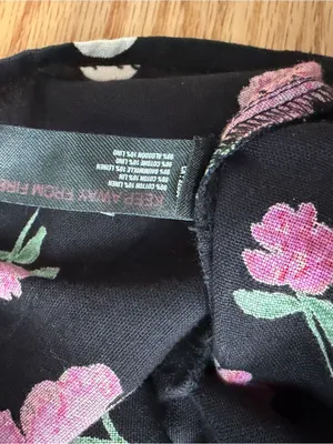 Free People Mixed Print Bom Bom Floral Cutout Mini Dress Black L thumbnail 6