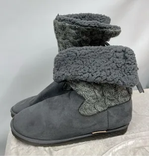 Mul Luks size 10 Grey Knit Women's sweater Boots pull on winter comfy casual thumbnail 4