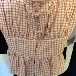 Guess orange Checkered Blouse thumbnail 3