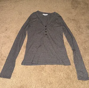 Athleta Gray Long-Sleeve Henley Top - Women XS thumbnail 1