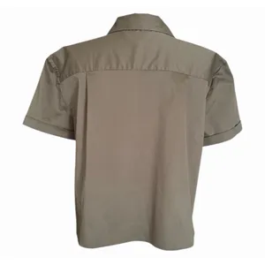 Good American The Cropped Shirt Sage Green Button Down Pocket Top NWT thumbnail 4