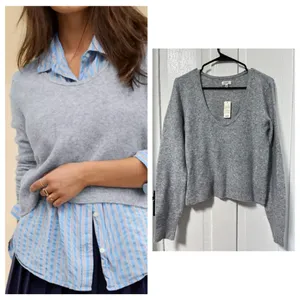 NWT Aerie Unreal Voop Gray Long Sleeve Lightweight Sweater size medium thumbnail 2