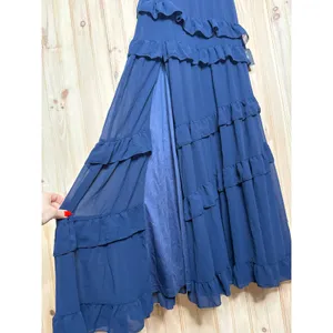 Lulus Compelling Romantic Dark Blue Ruffled Tiered Maxi Dress Holiday Gala Small thumbnail 4