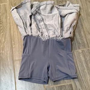 Aerie offline pleated Gray athletic Skirt/skort with bike shorts XS thumbnail 3