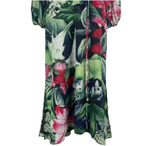 Tommy Bahama Celebration Tropical Floral Maxi Dress Green Size XXS thumbnail 6