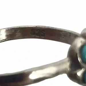925 STERLING SILVER BEADED FLOWER ADJUSTABLE OPEN TOE RING SIZE XS Green thumbnail 2