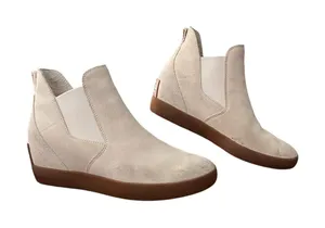 Sorel Boots Women's Size 8.5 White Suede Chelsea Wedge Ankle Booties Minimalist thumbnail 1
