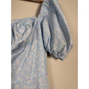 Milkmaid Dress Tallulah‎ Blue White Floral Midi Sz M Cottagecore Peasant Kutumai thumbnail 4