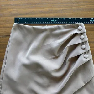 NWT Vestique Faux Wrap Mini Skirt S Ruched Buttons Preppy Work Office Fall thumbnail 8