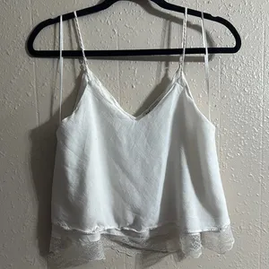 Zara White Top With Lace thumbnail 1