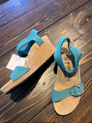 Papillio by Birkenstock Wedge Sandals – Teal Suede – NWT – Size 37 thumbnail 3