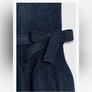 Zara NWT navy blue knit sweater peplum bow tie strapless tube bandeau top thumbnail 6