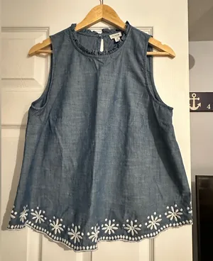 J. Crew Factory Chambray Sleeveless top. thumbnail 1
