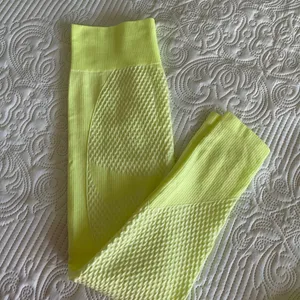 New Lemon Yellow Sport Yoga Set Leggings Top M thumbnail 5