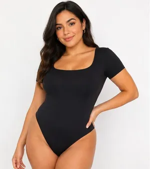 Joyspun Womens Bodysuit 2-Pack Size M Seamless Slimming Short Sleeve Shapewear thumbnail 1