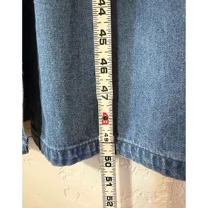 Vtg Premier Denim Jumper Dress M Button Front 90s Cottagecore Pinafore Maxi Jean thumbnail 6