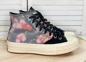 Converse Chuck Taylor 70 High Floral Print Black Sneaker Size 6.5‎ Men 8.5 Women thumbnail 1