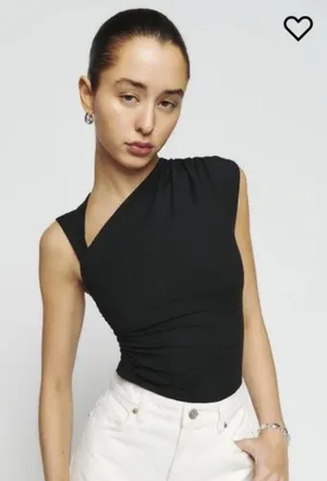 NWOT Reformation Shae Knit Top in Black thumbnail 1