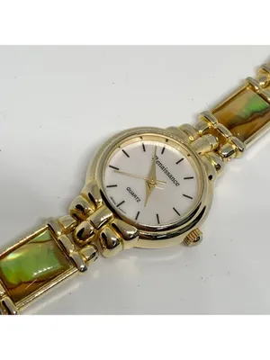 Renaissance Womens Watch gold tone abalone mop dial 23mm Quartz running thumbnail 2