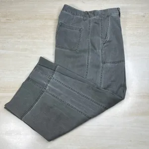 GAP Womens Size 4 Gray Wide Leg Crop High Rise Patch Pocket Denim Pants A36 thumbnail 3