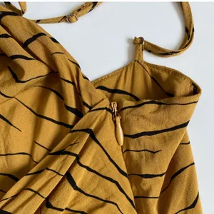 Urban‎ Outfitters Mustard Yellow Tiger Stripe Knot Front Mini Dress - M OB805863 thumbnail 11